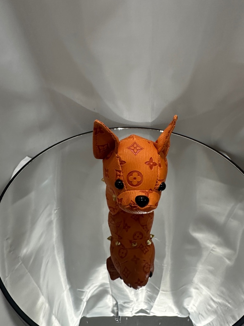 Luxury Orange French bulldog  Plush Keychain with Stud Accents NWT !! - Picture 4 of 4